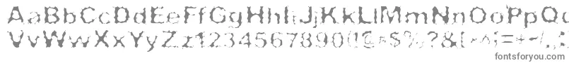 フォントSurfPunxLight – 白い背景に灰色の文字