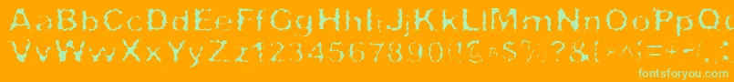 SurfPunxLight Font – Green Fonts on Orange Background