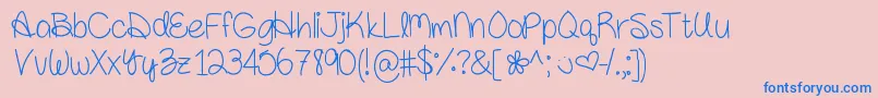 Amandarae Font – Blue Fonts on Pink Background