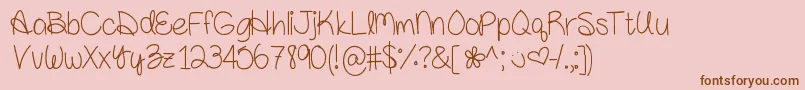 Amandarae Font – Brown Fonts on Pink Background