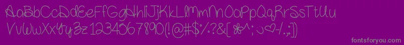 Amandarae-fontti – harmaat kirjasimet violetilla taustalla