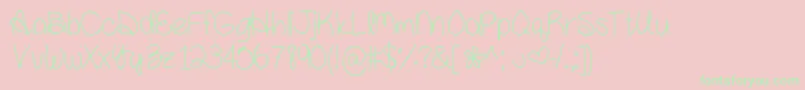 フォントAmandarae – ピンクの背景に緑の文字
