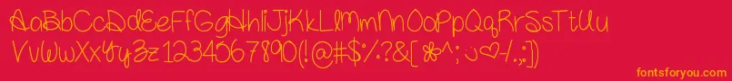 Amandarae Font – Orange Fonts on Red Background