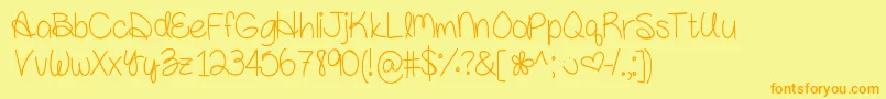 Amandarae Font – Orange Fonts on Yellow Background