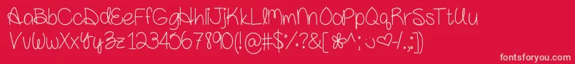 Amandarae Font – Pink Fonts on Red Background