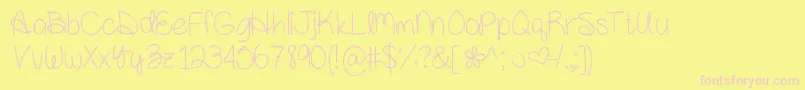 Amandarae Font – Pink Fonts on Yellow Background