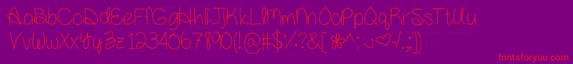 Шрифт Amandarae – красные шрифты на фиолетовом фоне