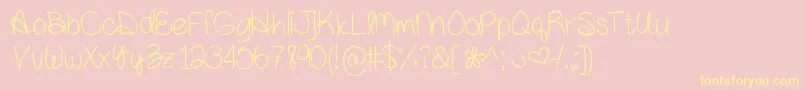 Amandarae Font – Yellow Fonts on Pink Background