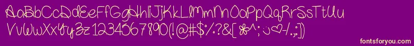 Amandarae Font – Yellow Fonts on Purple Background