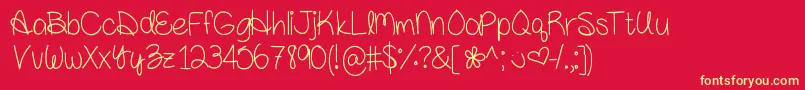 Amandarae Font – Yellow Fonts on Red Background