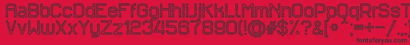 Sportrop-Schriftart – Schwarze Schriften auf rotem Hintergrund