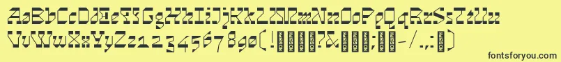 Cosmosskrift Font – Black Fonts on Yellow Background