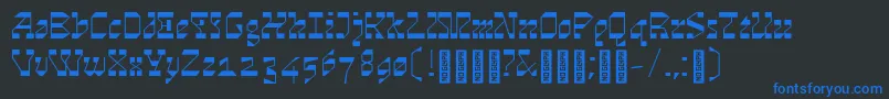 Cosmosskrift Font – Blue Fonts on Black Background