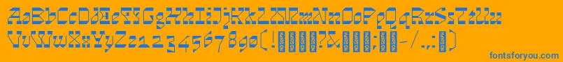 Cosmosskrift Font – Blue Fonts on Orange Background