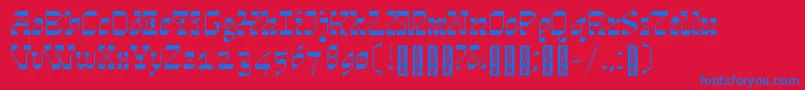 フォントCosmosskrift – 赤い背景に青い文字