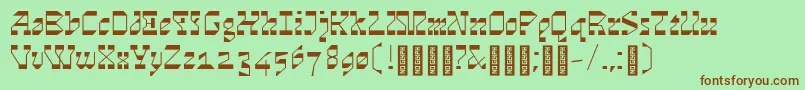 Cosmosskrift Font – Brown Fonts on Green Background
