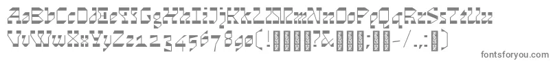 Cosmosskrift-fontti – harmaat kirjasimet valkoisella taustalla