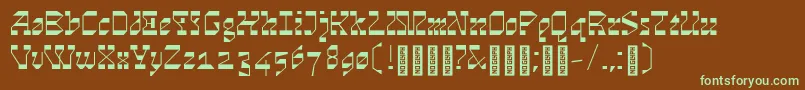 Cosmosskrift-fontti – vihreät fontit ruskealla taustalla