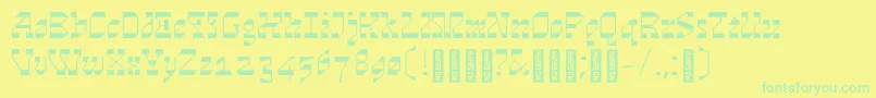 フォントCosmosskrift – 黄色い背景に緑の文字