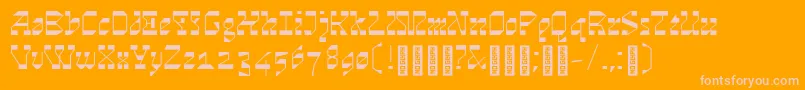 Cosmosskrift Font – Pink Fonts on Orange Background