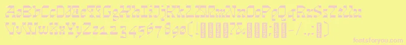 Cosmosskrift Font – Pink Fonts on Yellow Background