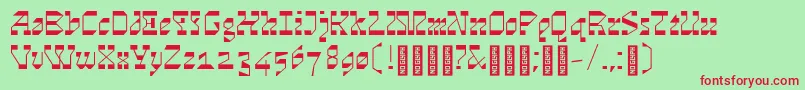 Cosmosskrift Font – Red Fonts on Green Background