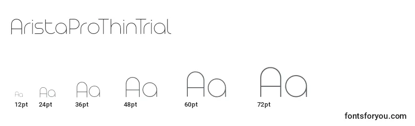 AristaProThinTrial Font Sizes