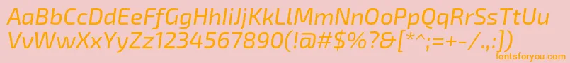 Exo2Italic Font – Orange Fonts on Pink Background