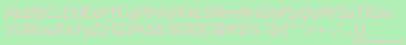 Fonte Exo2Italic – fontes rosa em um fundo verde