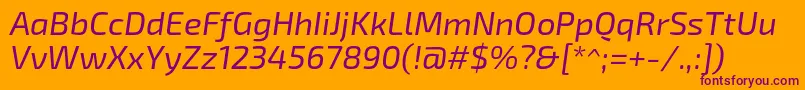Exo2Italic Font – Purple Fonts on Orange Background