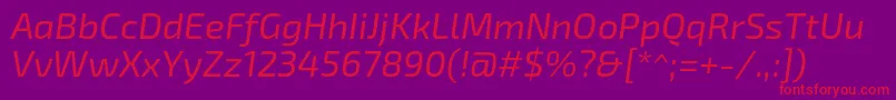 Exo2Italic Font – Red Fonts on Purple Background