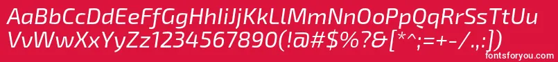 フォントExo2Italic – 赤い背景に白い文字