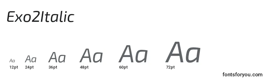 Размеры шрифта Exo2Italic