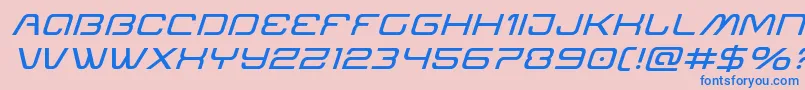 Miraclemercuryexpandital-Schriftart – Blaue Schriften auf rosa Hintergrund