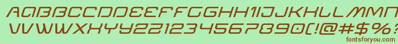 Miraclemercuryexpandital Font – Brown Fonts on Green Background