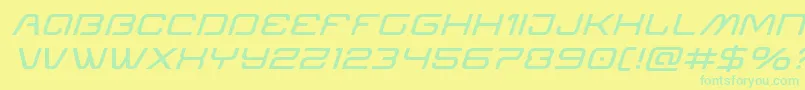 Miraclemercuryexpandital-Schriftart – Grüne Schriften auf gelbem Hintergrund
