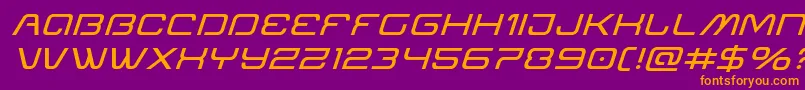 フォントMiraclemercuryexpandital – 紫色の背景にオレンジのフォント