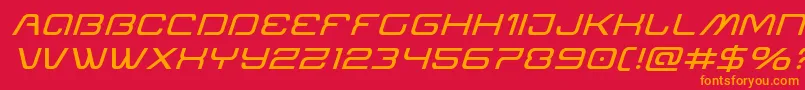 Miraclemercuryexpandital Font – Orange Fonts on Red Background