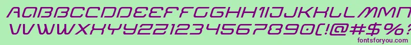 Miraclemercuryexpandital Font – Purple Fonts on Green Background