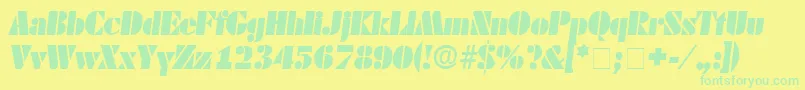 CadoDisplaySsiItalic Font – Green Fonts on Yellow Background