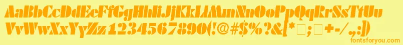 CadoDisplaySsiItalic Font – Orange Fonts on Yellow Background