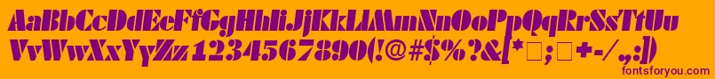 CadoDisplaySsiItalic-Schriftart – Violette Schriften auf orangefarbenem Hintergrund