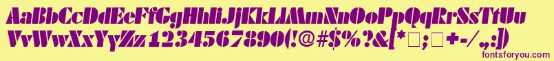 CadoDisplaySsiItalic Font – Purple Fonts on Yellow Background
