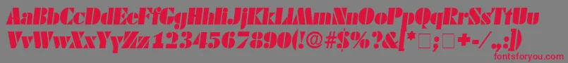 Czcionka CadoDisplaySsiItalic – czerwone czcionki na szarym tle