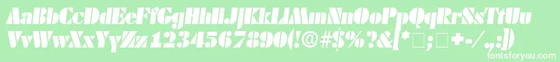 フォントCadoDisplaySsiItalic – 緑の背景に白い文字