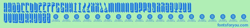 TallBoy3DDemo Font – Blue Fonts on Green Background