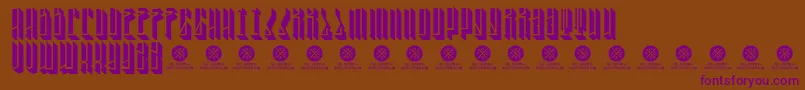 TallBoy3DDemo Font – Purple Fonts on Brown Background