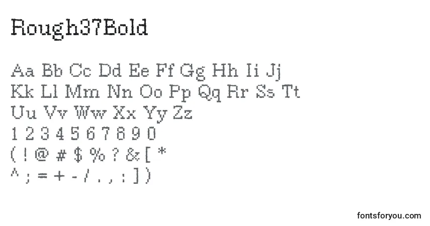Schriftart Rough37Bold – Alphabet, Zahlen, spezielle Symbole