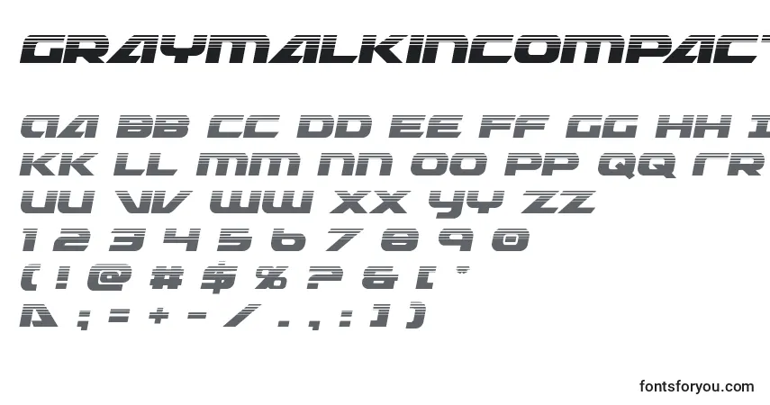 Czcionka Graymalkincompacthalf – alfabet, cyfry, specjalne znaki