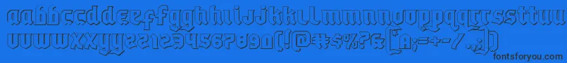 フォントEmpirecrown3D – 黒い文字の青い背景